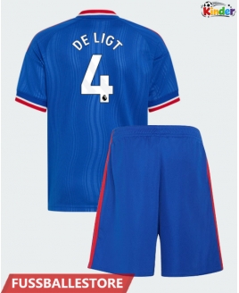 Günstige Manchester United Matthijs de Ligt #4 Auswärts Trikotsatzt Kinder 2026-27 Kurzarm (+ Kurze Hosen)